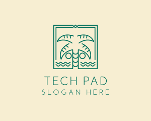 Minimalist Palm Tree  logo design