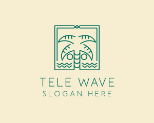 Minimalist Palm Tree  logo design