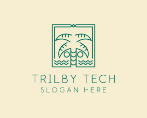 Minimalist Palm Tree  logo design