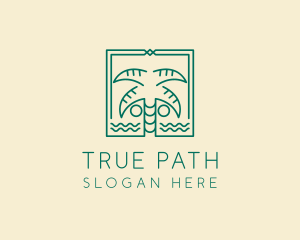 Minimalist Palm Tree  logo design