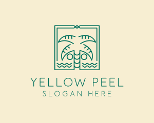 Minimalist Palm Tree  logo design