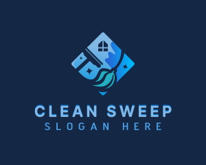 House Sanitation Cleaning logo design