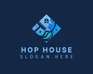 House Sanitation Cleaning logo design