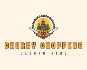 Chainsaw Tree Logging logo design