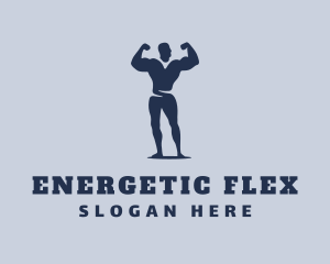 Weightlifter Muscle Flex logo design