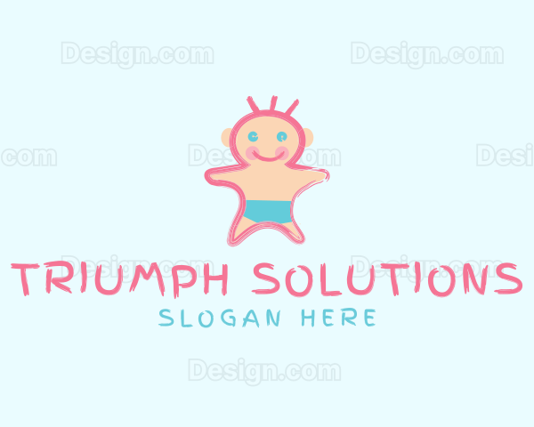 Cute Baby Scribble Logo