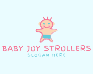 Cute Baby Scribble  logo design