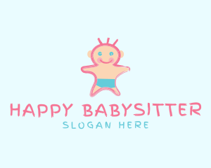 Cute Baby Scribble  logo design