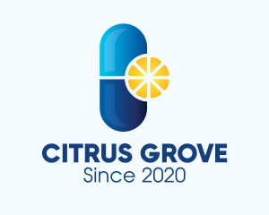 Citrus Vitamin Pill logo design