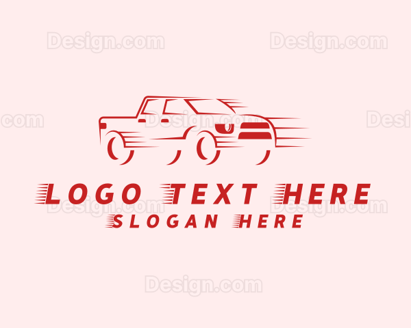 Fast Pickup Truck Vehicle Logo