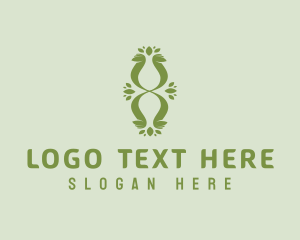 Green Organic Letter X logo