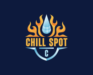 Flame Cooling Droplet logo design