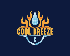 Flame Cooling Droplet logo design