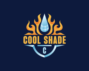 Flame Cooling Droplet logo design