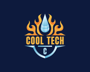 Flame Cooling Droplet logo design