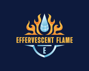 Flame Cooling Droplet logo design