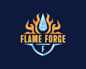 Flame Cooling Droplet logo design