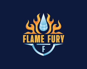 Flame Cooling Droplet logo design