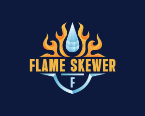 Flame Cooling Droplet logo design