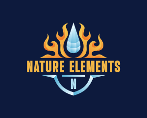 Flame Cooling Droplet logo design