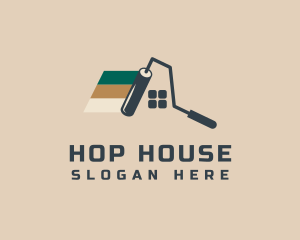 House Paint Roller logo design