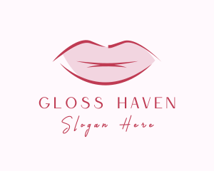 Red Lip Lipstick logo design