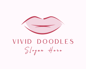 Red Lip Lipstick logo design