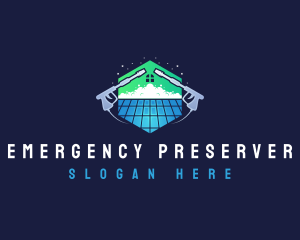 Roof Power Washing Cleaner logo design