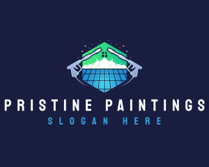 Roof Power Washing Cleaner logo design