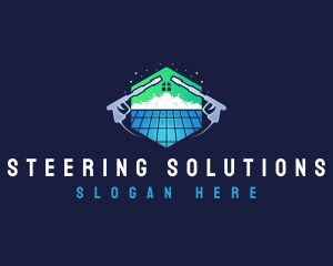 Roof Power Washing Cleaner logo design