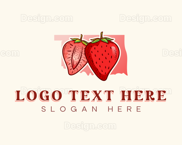 Oklahoma Strawberry Fruit Logo