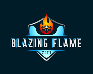 Ice Flame HVAC logo design