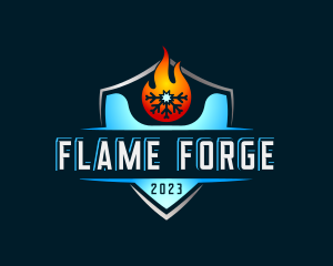 Ice Flame HVAC logo design