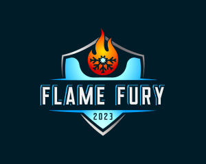 Ice Flame HVAC logo design