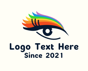 Colorful Eyeliner Eye logo design