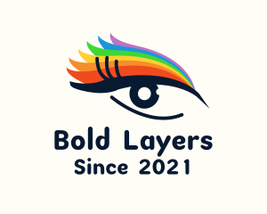 Colorful Eyeliner Eye logo design