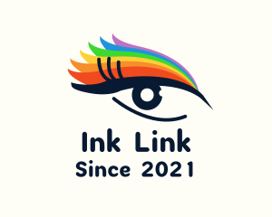 Colorful Eyeliner Eye logo design