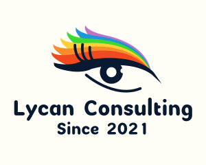 Colorful Eyeliner Eye logo design