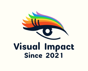 Colorful Eyeliner Eye logo design