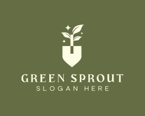 Shovel Sprout Plant logo design