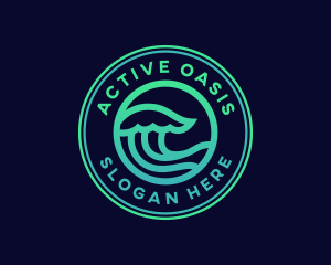 Simple Ocean Wave logo design