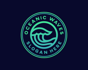 Simple Ocean Wave logo design