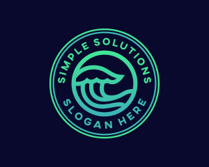 Simple Ocean Wave logo design
