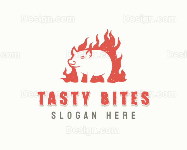 Pork Barbecue Grilling Logo