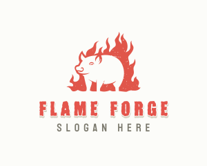 Pork Barbecue Grilling logo design