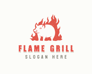 Pork Barbecue Grilling logo design