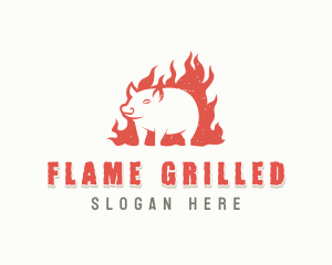 Pork Barbecue Grilling logo design