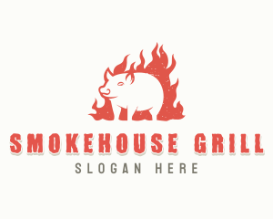 Pork Barbecue Grilling logo design