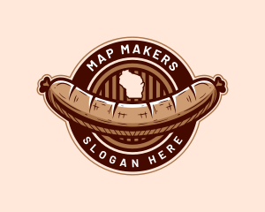 Wisconsin Bratwurst Hotdog logo design