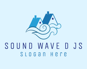 Blue House Waves logo design